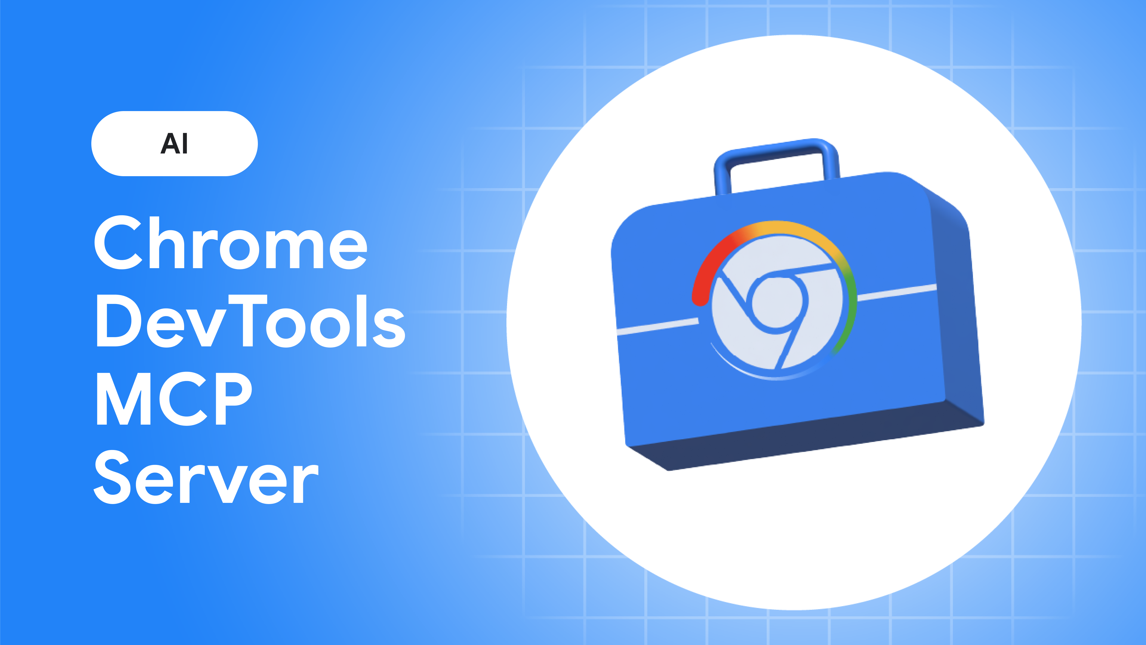 Diagram showing an AI assistant connected via MCP to Chrome DevTools for tracing and analysis