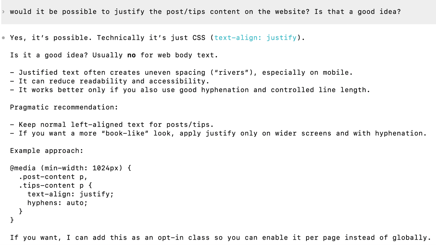 Codex pushing back on changes